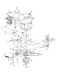 Engine Accessories 60-Inch Deck Diagram and Parts List for S6031-KW LP-53AP8DU6750-852cc Cub Cadet Lawn Tractor